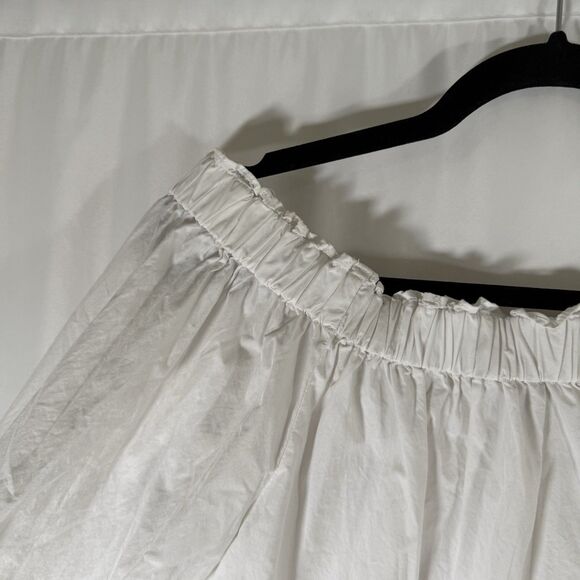 Gap Blouse Women's Medium White Long Sleeve Off the Shoulder 100% Cotton - Picture 3 of 11